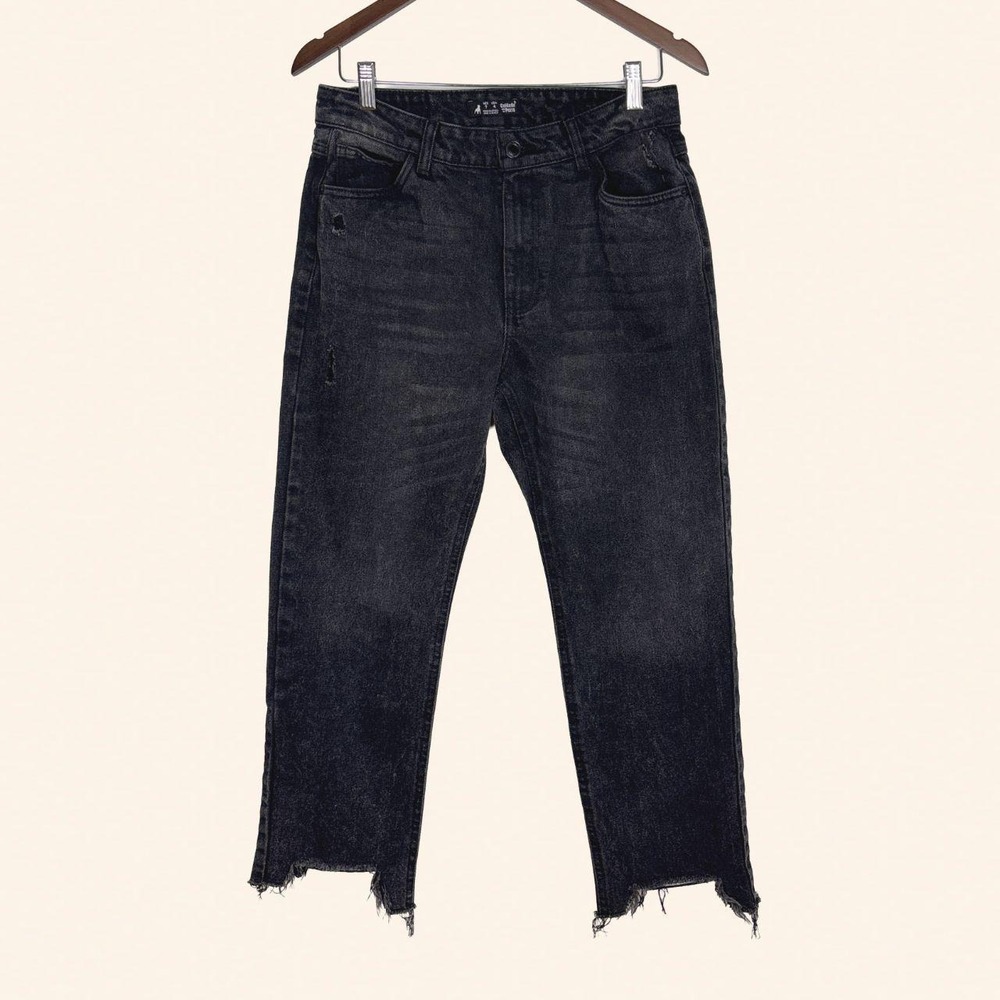 Cuidado Con El Perro Distressed Black Raw Hem Jeans Size 4